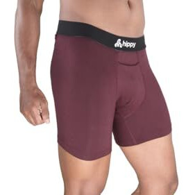 Onskin Men's Modal Long Trunks With Front Opening | Ultra-Soft Waistband, Moisture-Wicking, Breathable Men's Underwear | All-Day Comfort & Support Boxer Briefs | Pack Of 2 - Grey & Burgundy,M