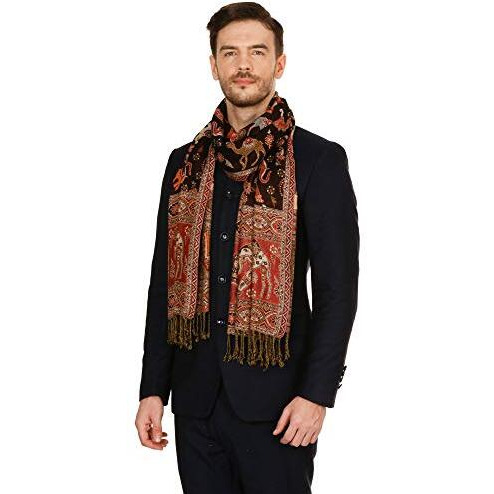 Pashtush Men's Wool Stole (207356_Brown_Free Size)