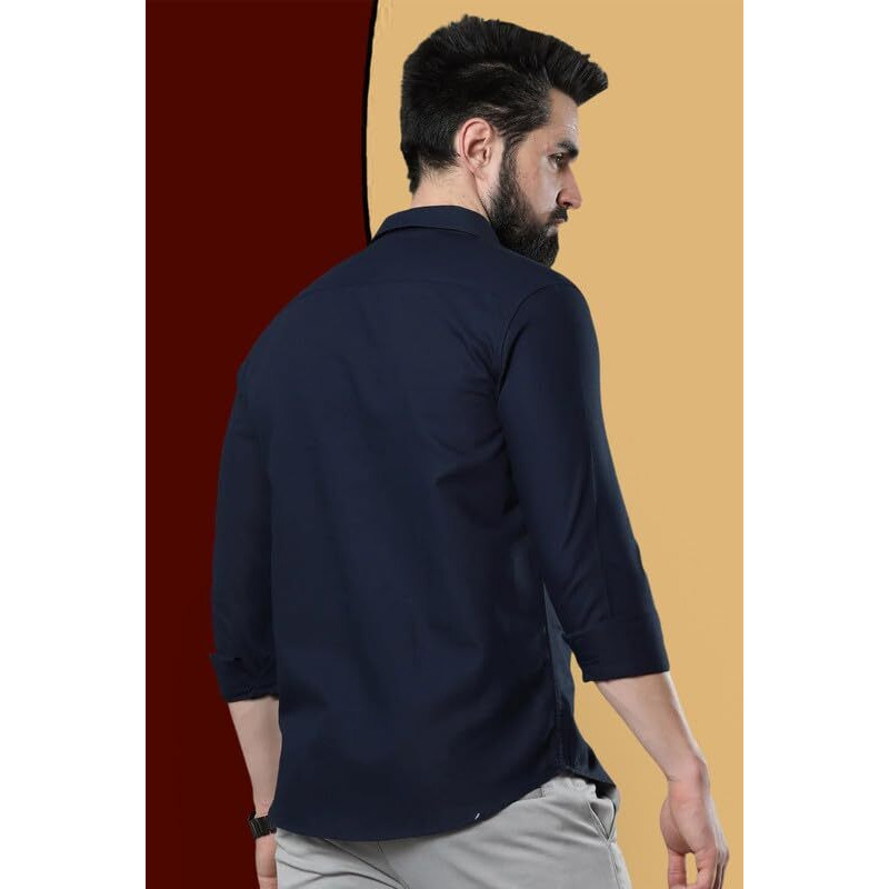 Pinkmint Combo Of Men Casual Cotton Blend Full Sleeves Formal Regular Slim Fit Plain Office Shirts