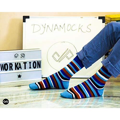 Dynamocks Men's And Women's Combed Cotton Stripes Crew Length Socks (Pack Of 4) (Multicolour, Free Size) (Stripes 1.0 + 2.0 + 3.0 + 4.0)