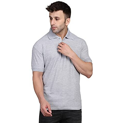 Inkkr Men's Combo Polo Neck Cotton Blend Solid T-Shirt (Pack Of 2) Grey-Maroon