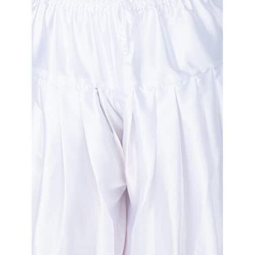 Vastramay Mens Cotton Blend White Dhoti - Comfort, Classic Design For Festivals & Ceremonies | Solid Cowl Pattern Patiala Dhoti Pant| Ethnic Indian Wear For Men_Vasmcdwh_44