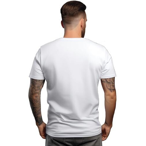 Peppyzone Men's Regular Fit Pure Cotton Solid T Shirt For Men (5Xl, White)