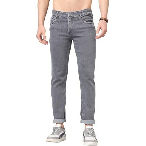 Studio Nexx Men's Slim Fit Light Grey Jeans_Creta101_Lightgreyspt_42