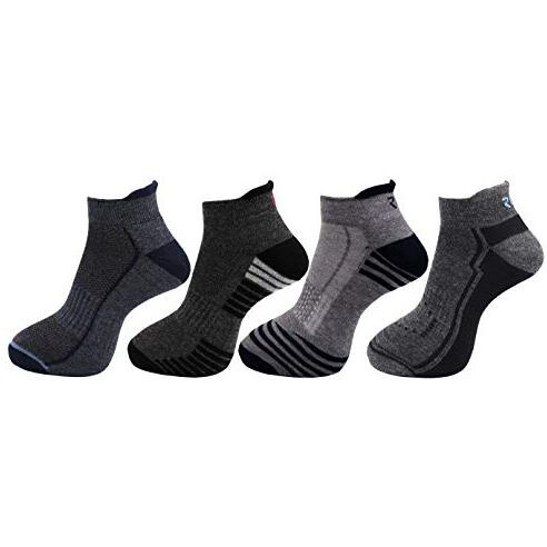 Rc. Royal Class Men's Ankle Length Terry Towel Woolen Multicolored Cushioned Socks (Pack Of 4 Pairs)