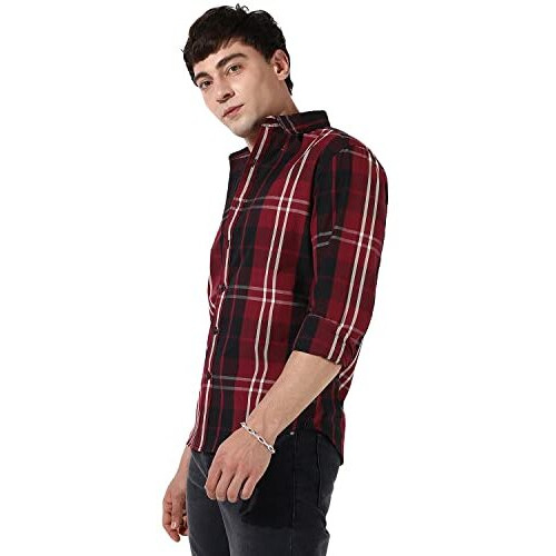 Campus Sutra Men's Regular Fit Shirt (Scss23_Csmssrt5600_Red M)
