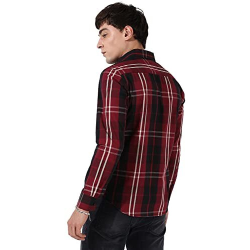 Campus Sutra Men's Regular Fit Shirt (Scss23_Csmssrt5600_Red M)
