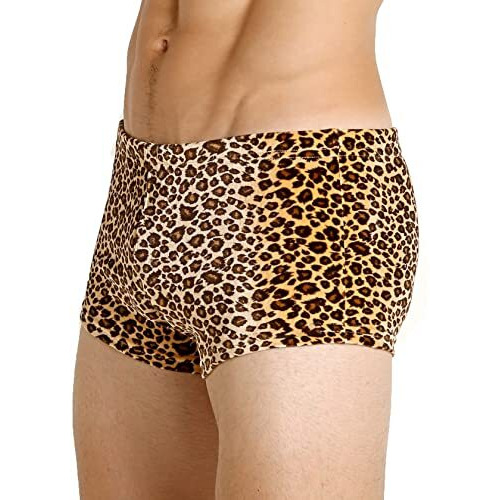 Xs And Os Men's Spandex Briefs (Pack Of 1) (Mud_X1_Anm_Animal Print (Leopard)_Multicolor_Xl)