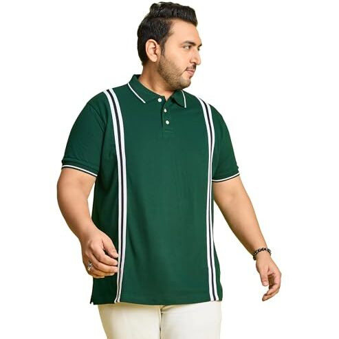 Bigbanana Men's Plus Size Regular Fit Polo T-Shirt(Lingo,Green,6Xl)