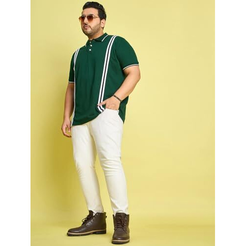 Bigbanana Men's Plus Size Regular Fit Polo T-Shirt(Lingo,Green,6Xl)