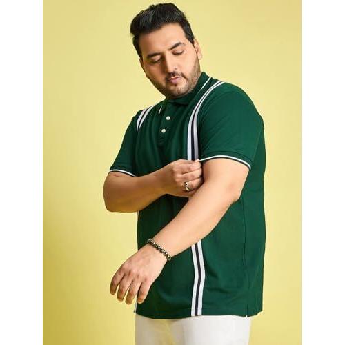 Bigbanana Men's Plus Size Regular Fit Polo T-Shirt(Lingo,Green,6Xl)