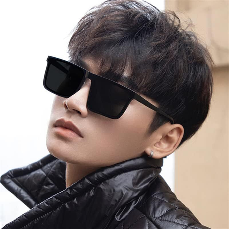 Black Jones Retro Square Black Light Weight Uv Protection Non-Polarized Sunglasses For Men And Women Uv Protection Classic Sunglass Unisex, Medium Size