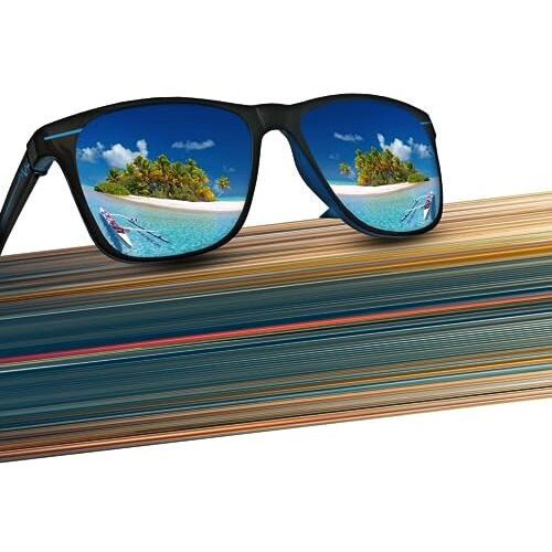 Anemxer Polarized Square Sunglasses For Men And Women Shatterproof Stylish Branded With 100% Uv Protection From Sunlight (2023) (Stunner Blue, Large)