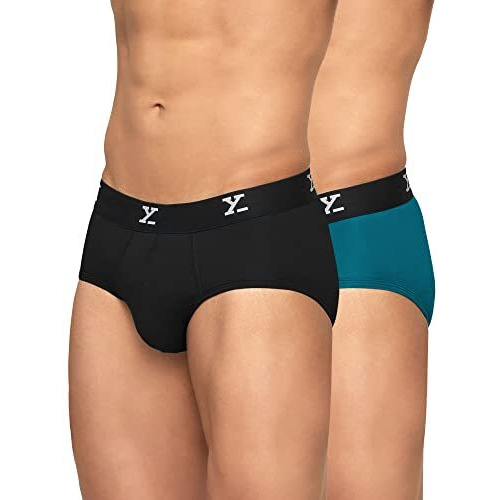 Xyxx Men's Underwear Ace Intellisoft Antimicrobial Micro Modal Brief Pack Of 2 (Black  Deep Sea Blue M)