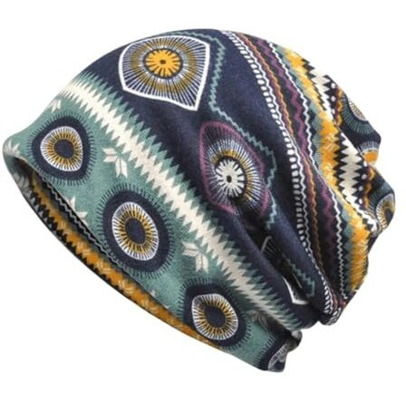 Youstylo - You Are Priority Men's Women's Slouchy Blended Cotton Summer Winter Beanie Skull Multicolor Cap - Sb3035B (Green-Multicolor, Free Size)