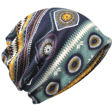 Youstylo - You Are Priority Men's Women's Slouchy Blended Cotton Summer Winter Beanie Skull Multicolor Cap - Sb3035B (Green-Multicolor, Free Size)