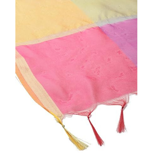 Weavers Villa Poly Silk Multicolored Ethnic Woven Dupatta For Men (2.20 Mtrs)