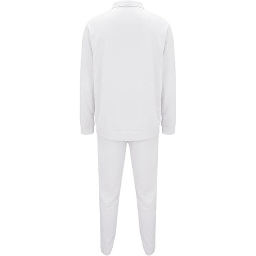 Miramichi Men's Waffle Tracksuit  Soft 2-Piece Full Zip Lounge Set, Long Sleeve Sportswear Suit, Workout Jogging Set, Gym Tracksuit For Men (In, Alpha, 2Xl, Standard, White)