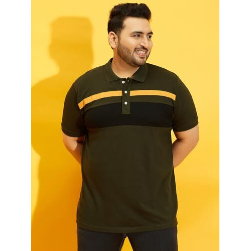 Bigbanana Men's Regular Fit Polo (Manco,Olive Green,6Xl)