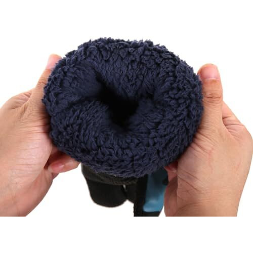 Frackson -20 Snow & Windproof Thermal Soft Fur Warm Winter Gloves (Fur/Fleece Inside) For Riding, Protective Warm Hand Riding Cycling, Byke, Bike, Scooty,Motorcycle For Men & Boy,Male (Blue-Fauzi)