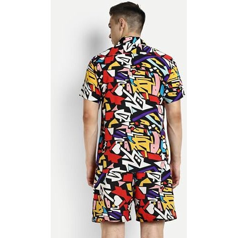 Dhruvi Trendz Mens Rayon Men Co-Ord Set Regular Fit Night Dress (Dt-Ms-6106&Sh199_Multi_Xs) Multicolour