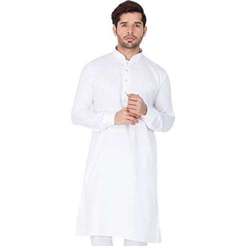 Vastramay Men's White Pure Cotton Kurta Pyjama Set - Lukhnowi Chikankari Embroidered Kurta With Pant Style Pyjama For Weddings, Festivals, And Cultural Celebrations