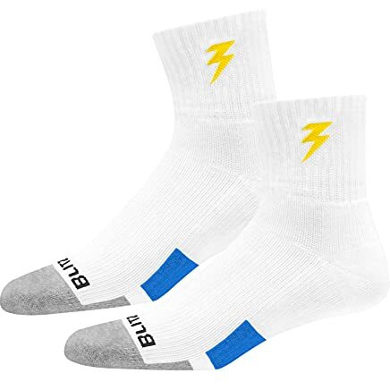 Blitzsox Men's Ankle Length Cotton Blend Socks (Pack Of 3) (Bltz-Tns-H-Pw_White)