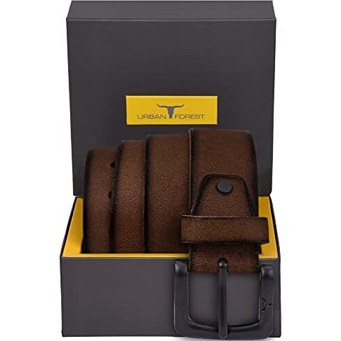 Urban Forest Ben Dark Brown Burnish Casual Leather Belt For Men