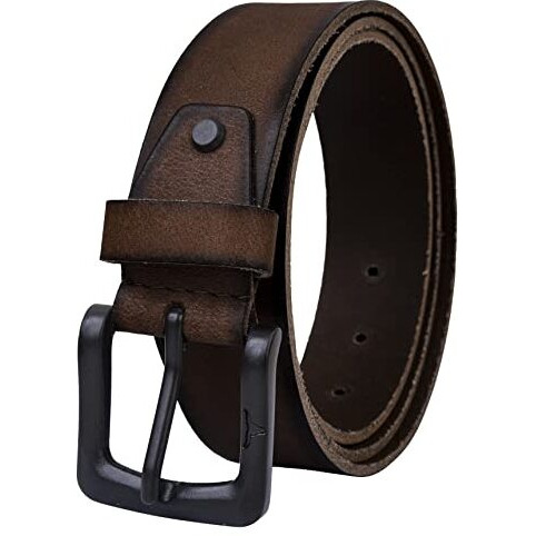 Urban Forest Ben Dark Brown Burnish Casual Leather Belt For Men
