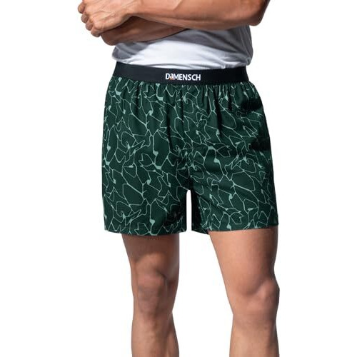 Damensch Breeeze Men's Ultralight Cotton Inner Boxers-Pack Of 1-Crackle Green-Xxxl