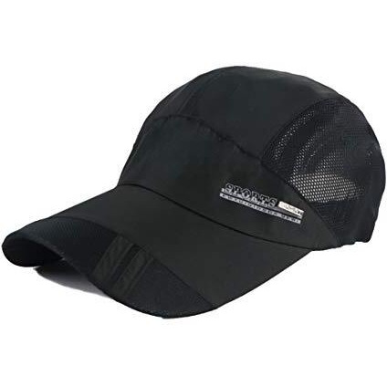 Isweven Summer Breathable Mesh Baseball Cap Quick Drying Hats For Men Uv Protection Outdoor Cap (In, Alpha, Free Size, One Size, Black)