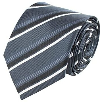 Peluche Kovove Graceful Black Striped Neck Tie For Men