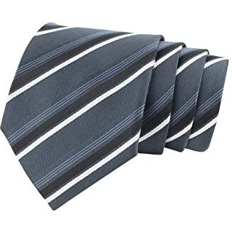 Peluche Kovove Graceful Black Striped Neck Tie For Men