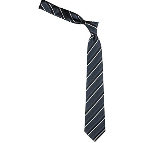 Peluche Kovove Graceful Black Striped Neck Tie For Men