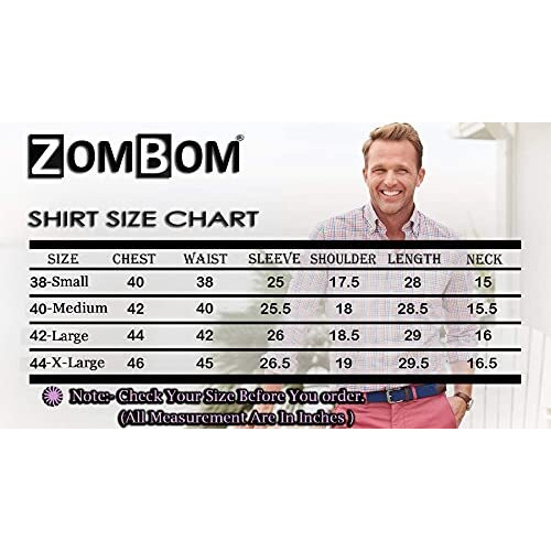 Zombom Men's Solid Cotton Blend Regular Fit Full Sleeve Collared Neck Casual Shirt Blue