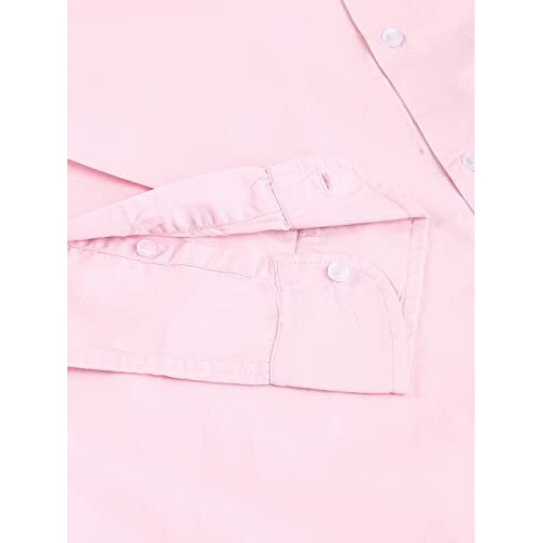Dennis Lingo Men's Cotton Pink Solid Casual Shirt (Cc201_Pink_Xl)