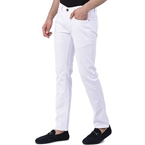 Ben Martin Men's Regular Fit Mid Rise Stylish Stretchable 32 Size White Casusal Denim Jeans Pant For Men, Jj3-9