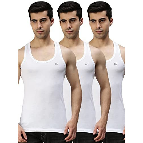 Lux Cozi Men's Pack Of 3 Solid White1 Vest(Size  X-Small)