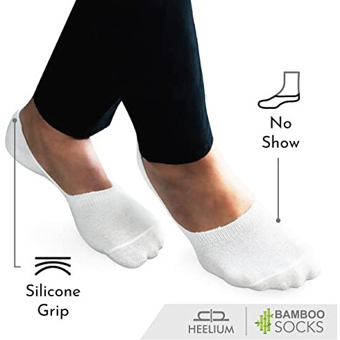 Heelium Bamboo No Show Socks For Men, Odour Free, Breathable Low Cut Socks, Pack Of 4