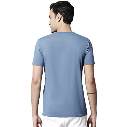 Mack Jonney Round Neck Cotton Solid Dark Grey T-Shirt For Men-T_D.Grey_01-Xxl