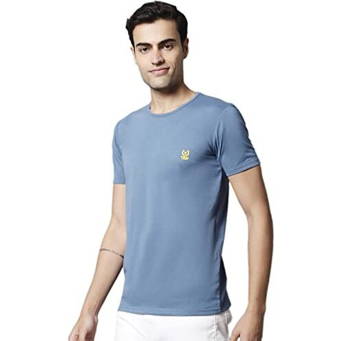 Mack Jonney Round Neck Cotton Solid Dark Grey T-Shirt For Men-T_D.Grey_01-Xxl