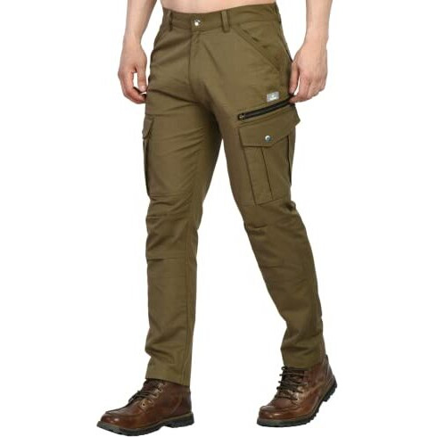 Trekmonk Men's Tactical Trekking Pants -7 Pockets Cargo (Khaki L)