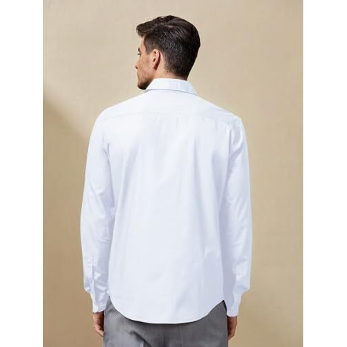 Be Active Men's Formal Full Sleeves Solid Shirt || Formal Shirts For Men || Men Formal Shirt Regular Fit || Formal Attire Men (Rf0004_1_L) White