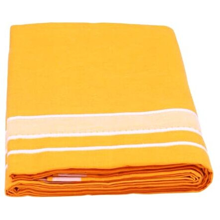 Green Tee Men Color Dhoti - Pack Of 2 (Mangoorange Ll Dark Green) (2 Meters)