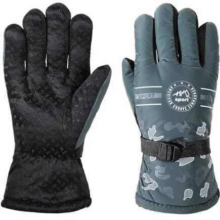 Alexvyan Green Commander Long Men's Snow & Windproof Thermal Soft Warm Winter Riding & Protective Gloves (Fur/Fleece Inside) Warm Hand Riding Cycling, Byke, Bike, Scooty,Motorcycle Travelling