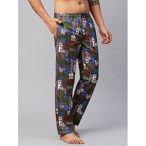 Urban Scottish Men's Lounge Pants 100% Cotton Men's Lounge Night Pant Comfortable Leisure-Wear Lower With An Elastic Waist-Band And Regular Fit Track Pants, Machine Washable Stay At Home-Uspj2309-M