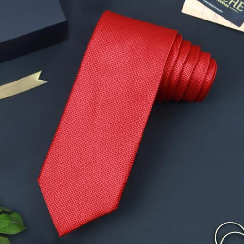 Peluche The Majestic Snap Maroon Colored Microfiber Necktie For Men (Maroon)