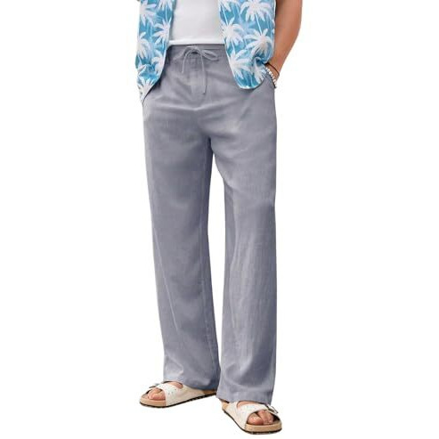 Dhruvi Trendz Linen Pants For Men | Linen Pants | Linen Pants For Men Loose Fit | Linen Pants For Men Casual | Pants For Men | Baggy Cargo Pants For Men (Dt-Tp-1121-M-Grey)