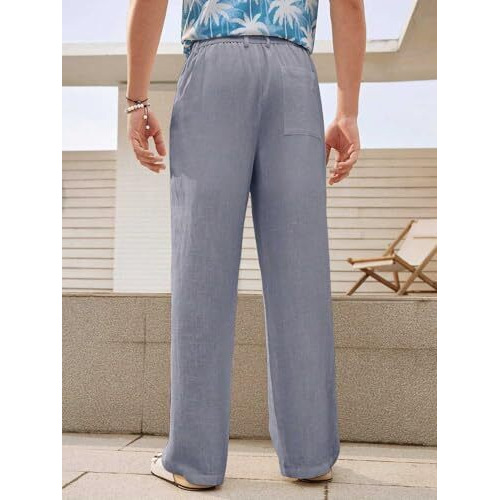 Dhruvi Trendz Linen Pants For Men | Linen Pants | Linen Pants For Men Loose Fit | Linen Pants For Men Casual | Pants For Men | Baggy Cargo Pants For Men (Dt-Tp-1121-M-Grey)