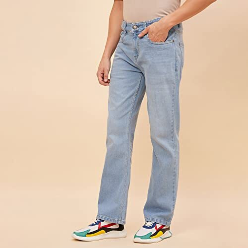 High Star Men's Bootcut Fit Stretchable Mid Rise Jeans (Hsmjns2099_Blue_32)